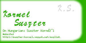 kornel suszter business card